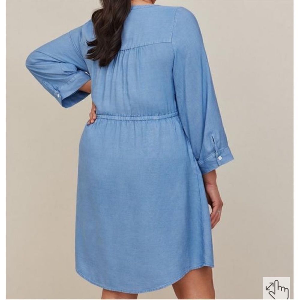 Torrid Blue Lyocell Chambray Dress Festival Concert Boho Vacation Resort Wear - Picture 3 of 14